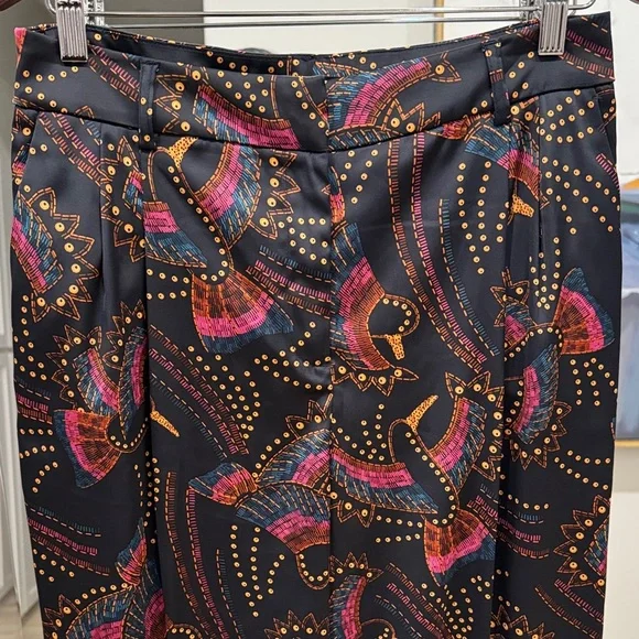 House of Harlow 1960 Black and Multicolor toucan pants - Picture 4 of 11